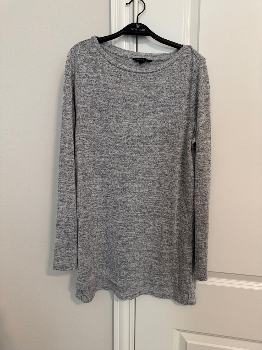 Banana Republic heathered gray long-sleeve tunic top size M